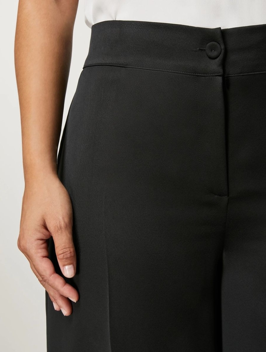 Crepe Envers Satin Trousers Black Best