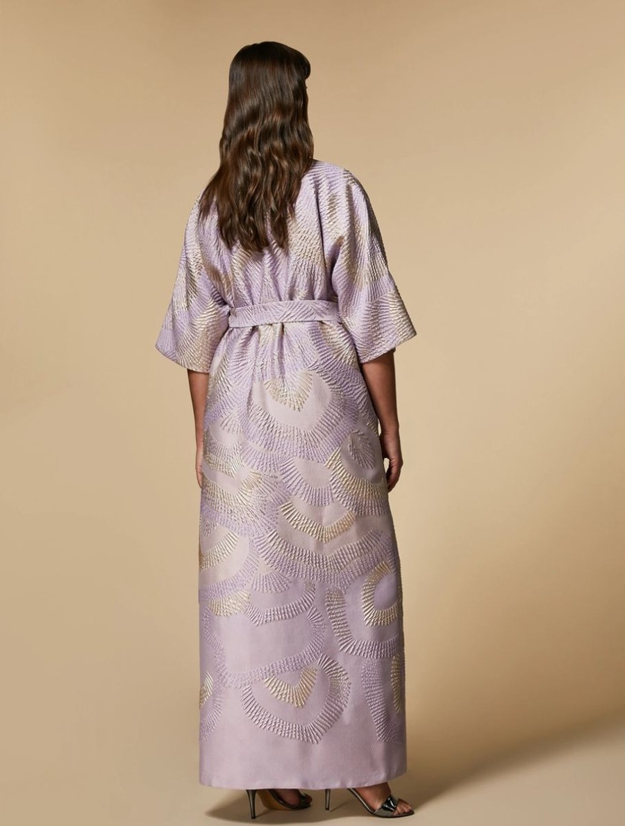 Jacquard Duster Coat Lilac Clearance