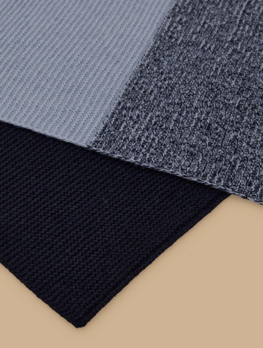 Wool And Cashmere Scarf Dark Navy Clearance