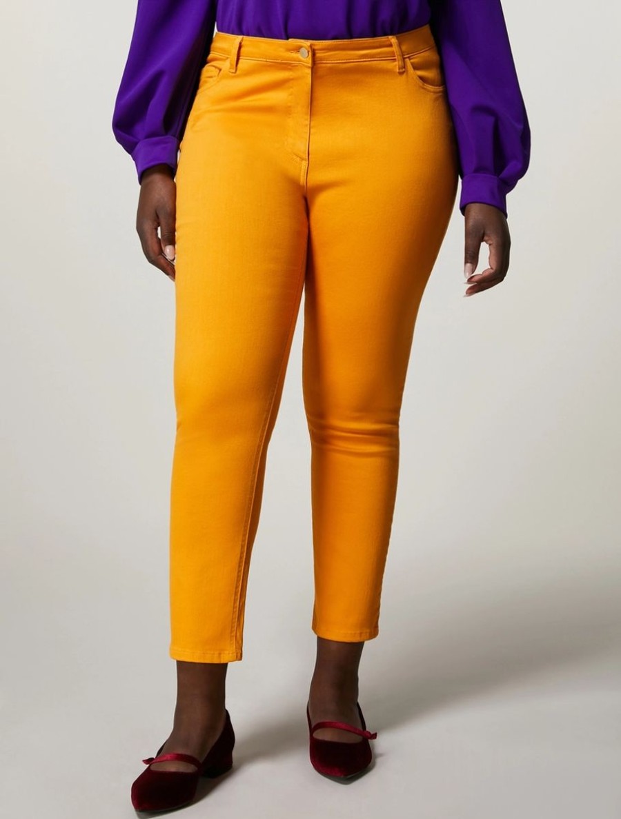 Garment-Dyed Twill Trousers Orange Clearance