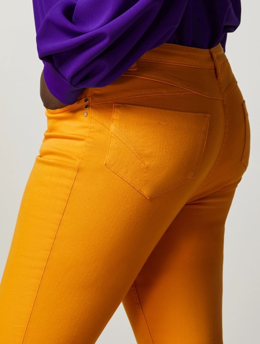 Garment-Dyed Twill Trousers Orange Clearance