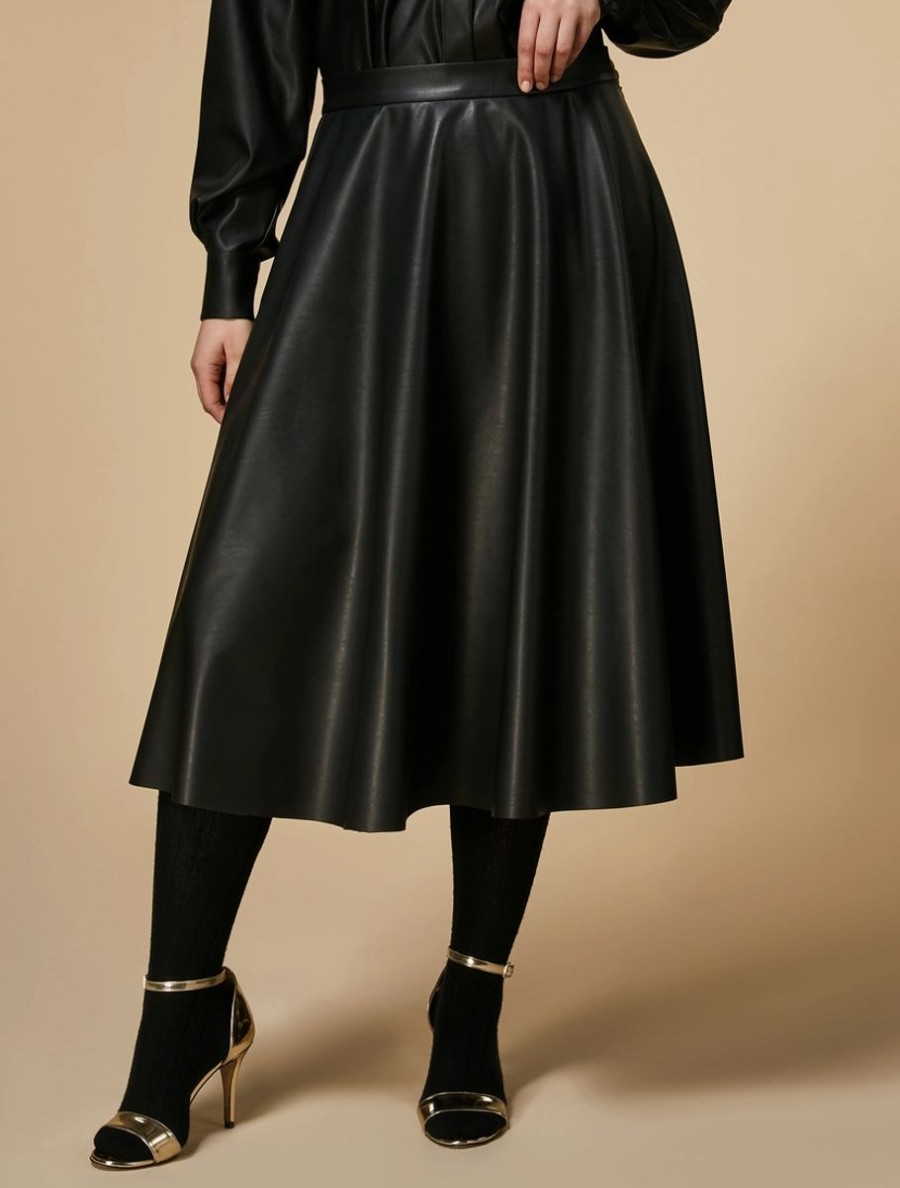 Skirt In Coated Fabric Black Best