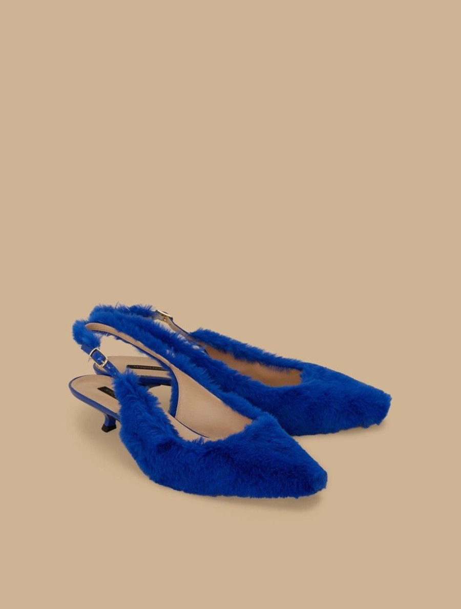 Slingback Court Shoes China Blue Clearance