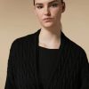 Cable-Knit Wool Cardigan Black Clearance