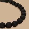 Coated Fabric Bead Necklace Black Wholesale