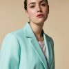 Cotton And Linen Blazer Jacket Crystal Green Clearance