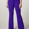 Fluid Stretch Fabric Trousers Purple Online