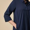 Stretch Poplin Shirt Dark Navy Wholesale