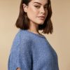 Sequinned Alpaca Sweater Ski Blue Hot