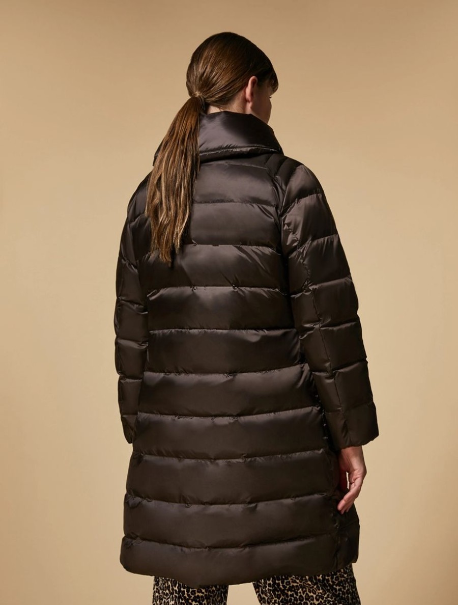 Padded Jacket In Water-Resistant Nylon Dark Brown Wholesale