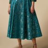 Jacquard Calf-Length Skirt Emerald Online