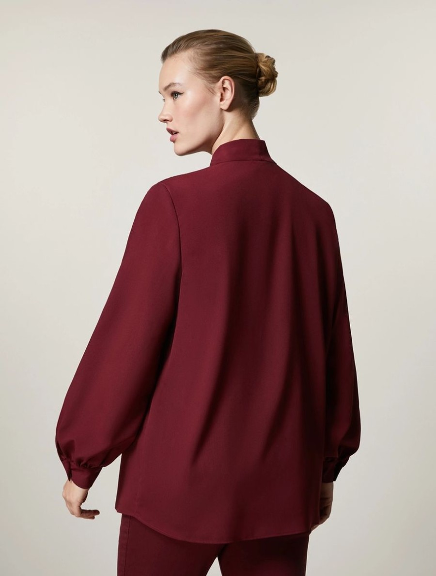 Crepe De Chine Tunic Bordeaux Online