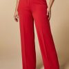 Straight-Fit Triacetate Trousers Red Clearance