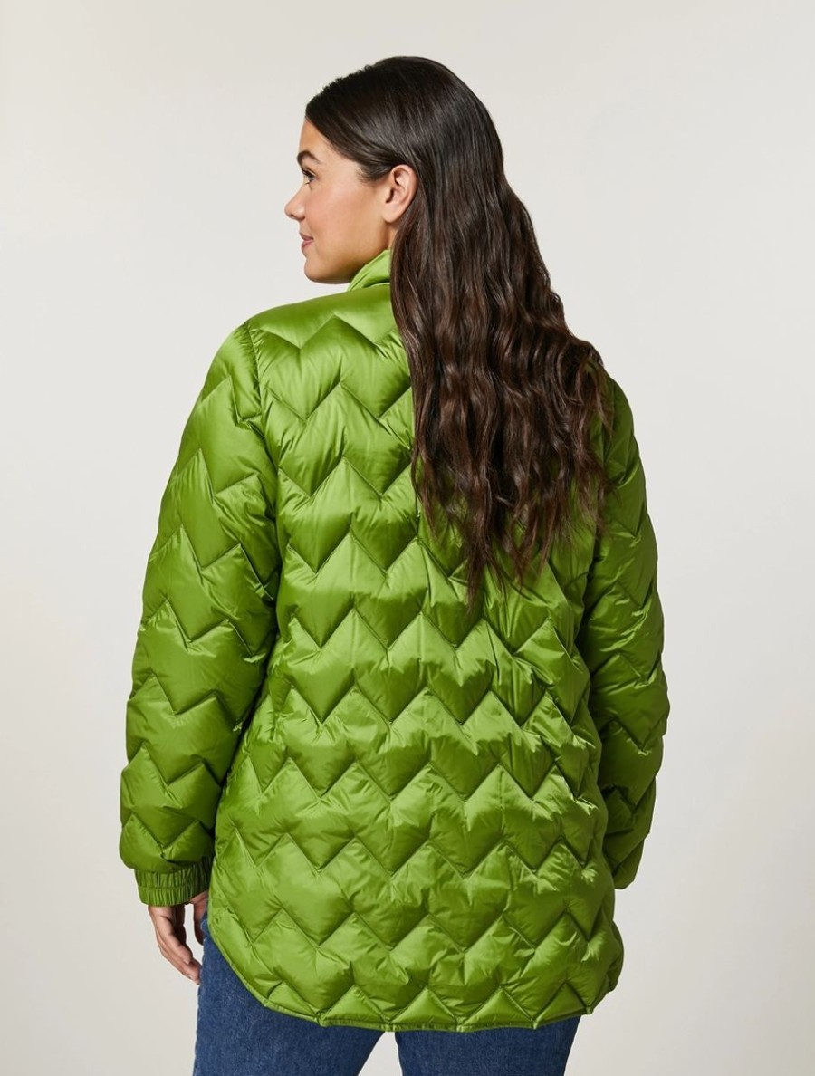 Shining Nylon Down Jacket Green Clearance