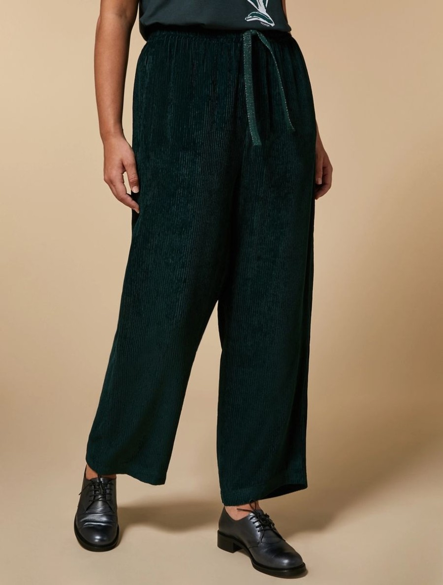 Corduroy Trousers Dark Green New