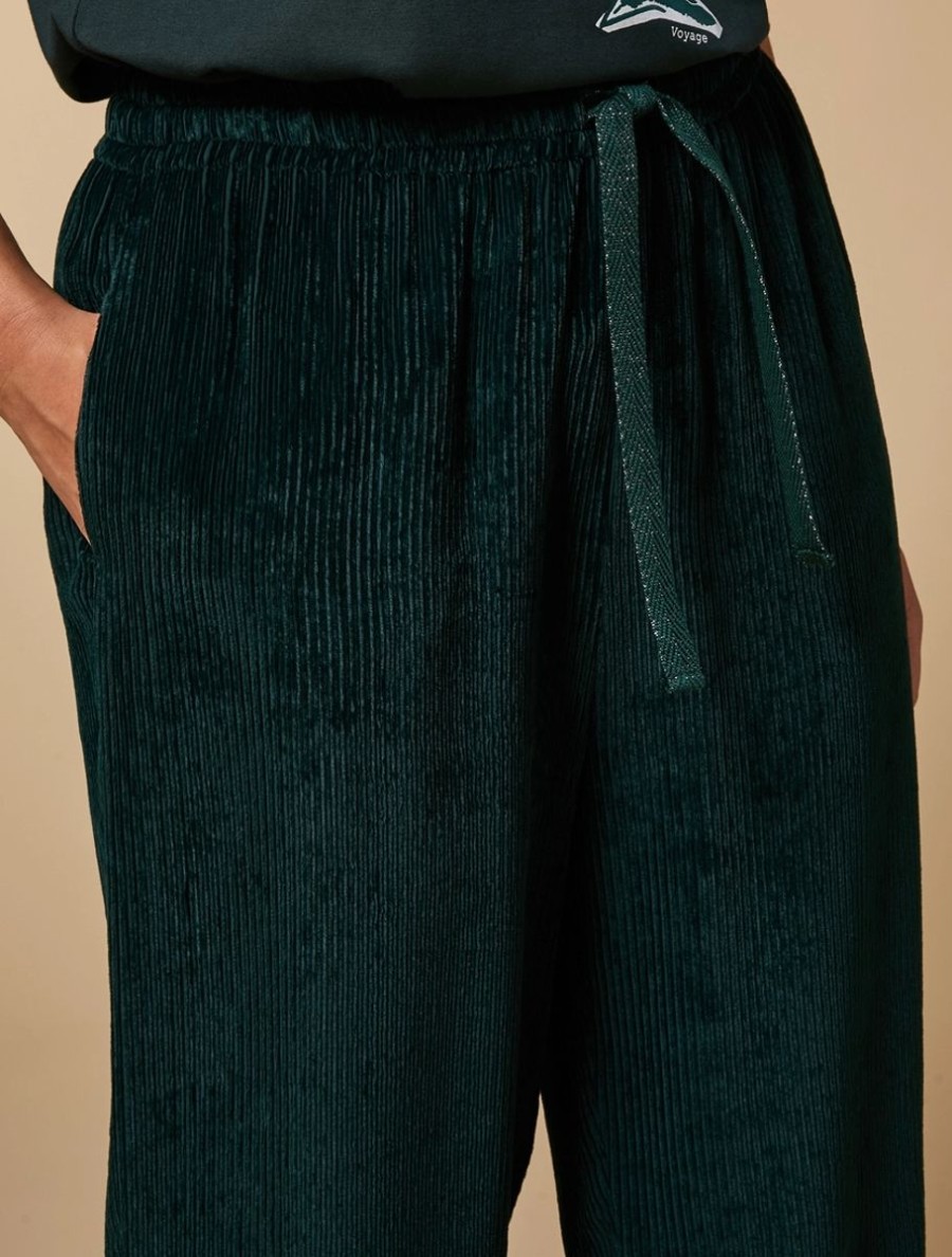 Corduroy Trousers Dark Green New