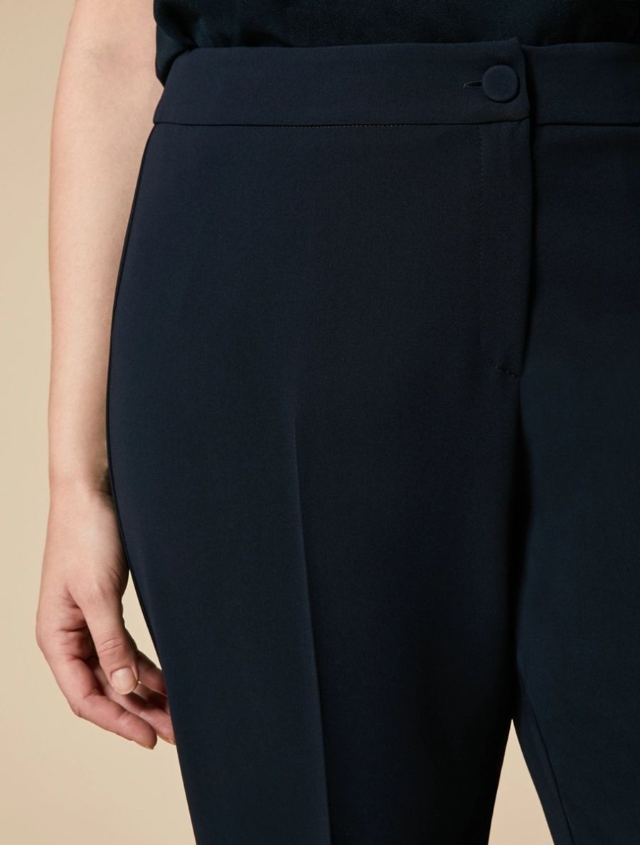 Triacetate Slim-Fit Trousers Dark Navy Hot