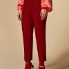 Stretch Crepe Trousers Red Hot