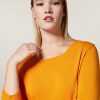 Viscose Yarn Sweater Orange Hot