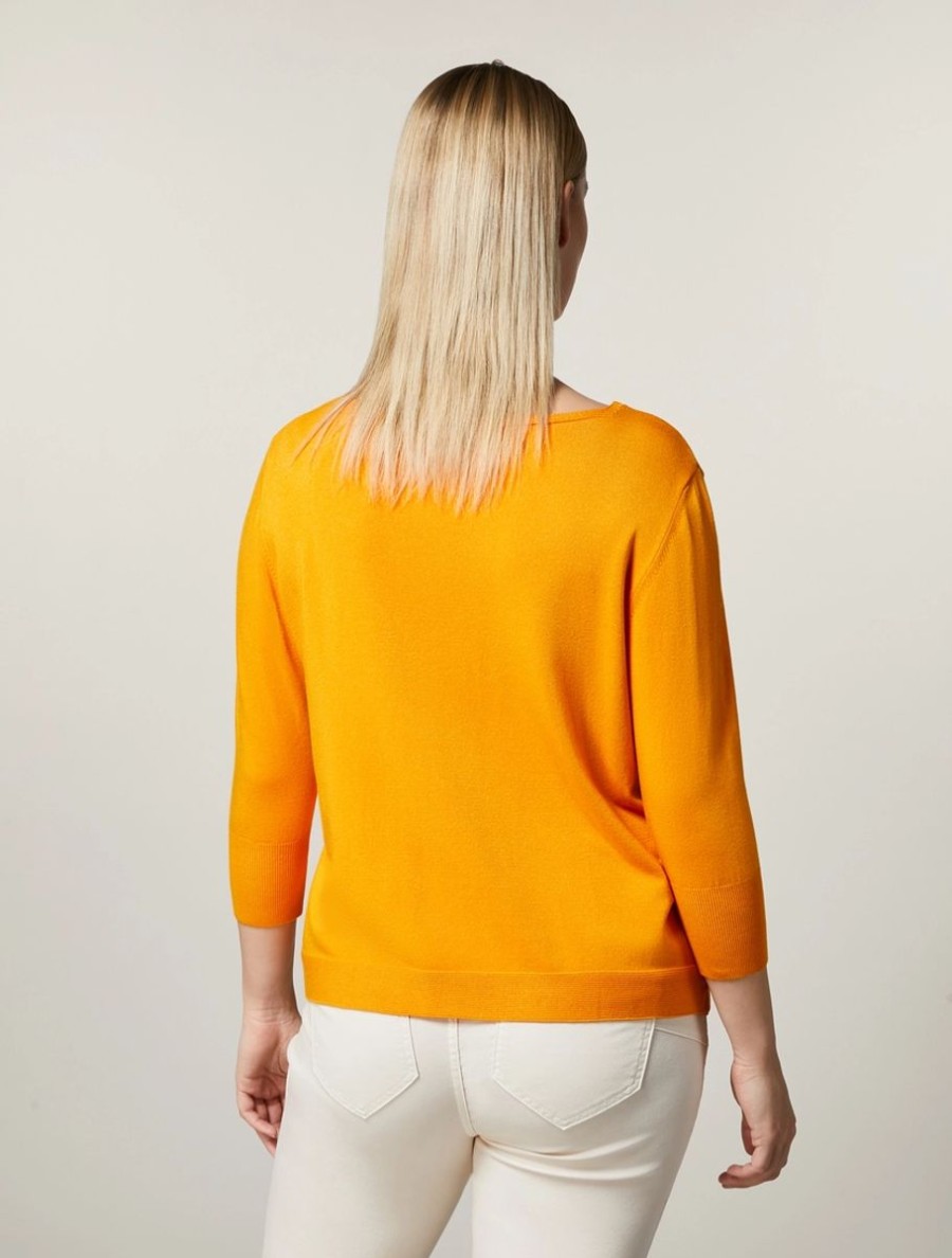 Viscose Yarn Sweater Orange Hot