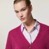 Wool-Blend Cardigan Fuchsia New