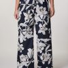 Printed Twill Trousers Dark Navy Wholesale