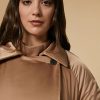 Long Duchess Satin Padded Jacket Camel Wholesale