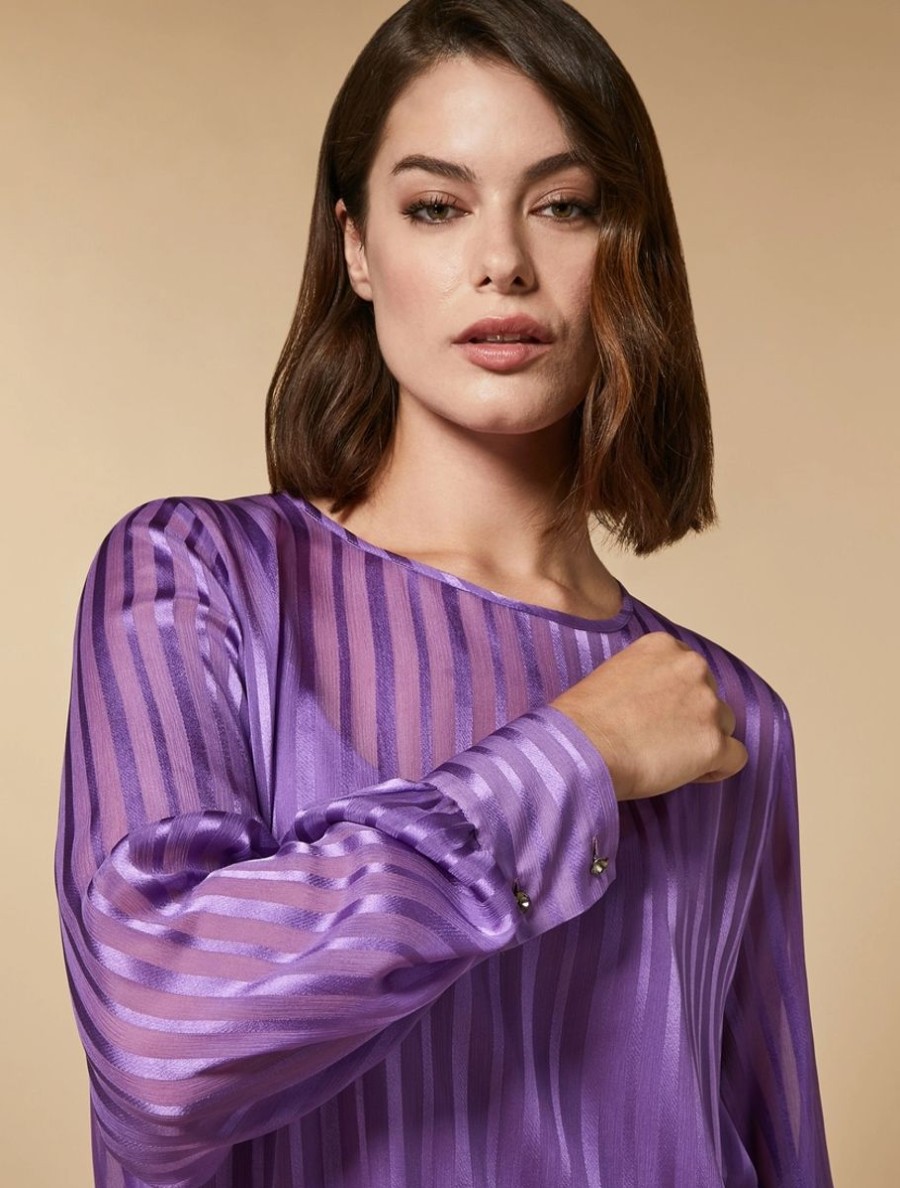 Pure Silk Crepon Tunic Wisteria Best