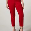 Fluid Stretch Fabric Trousers Red New