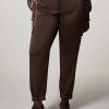 Hammered Satin Trousers Dark Brown Online