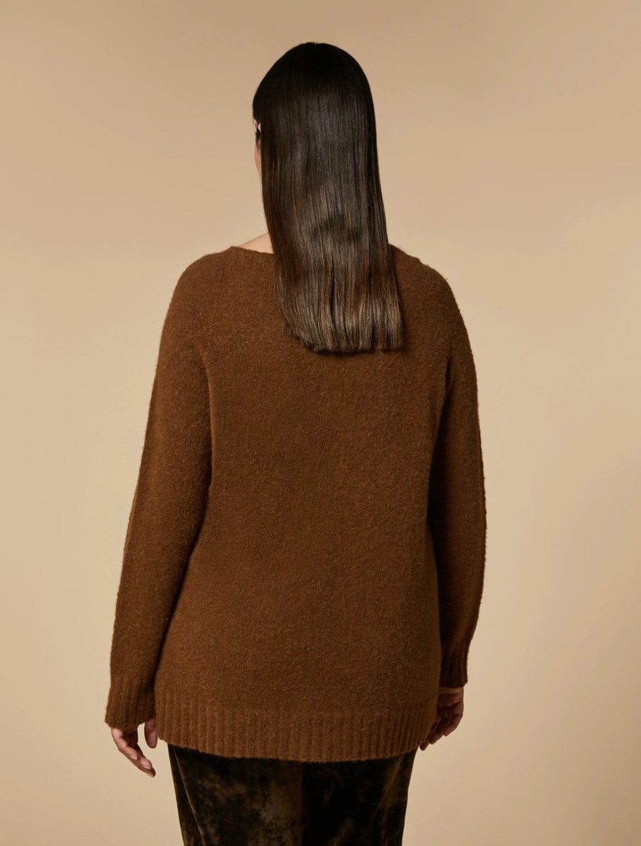 Alpaca-Blend Sweater Brown Clearance