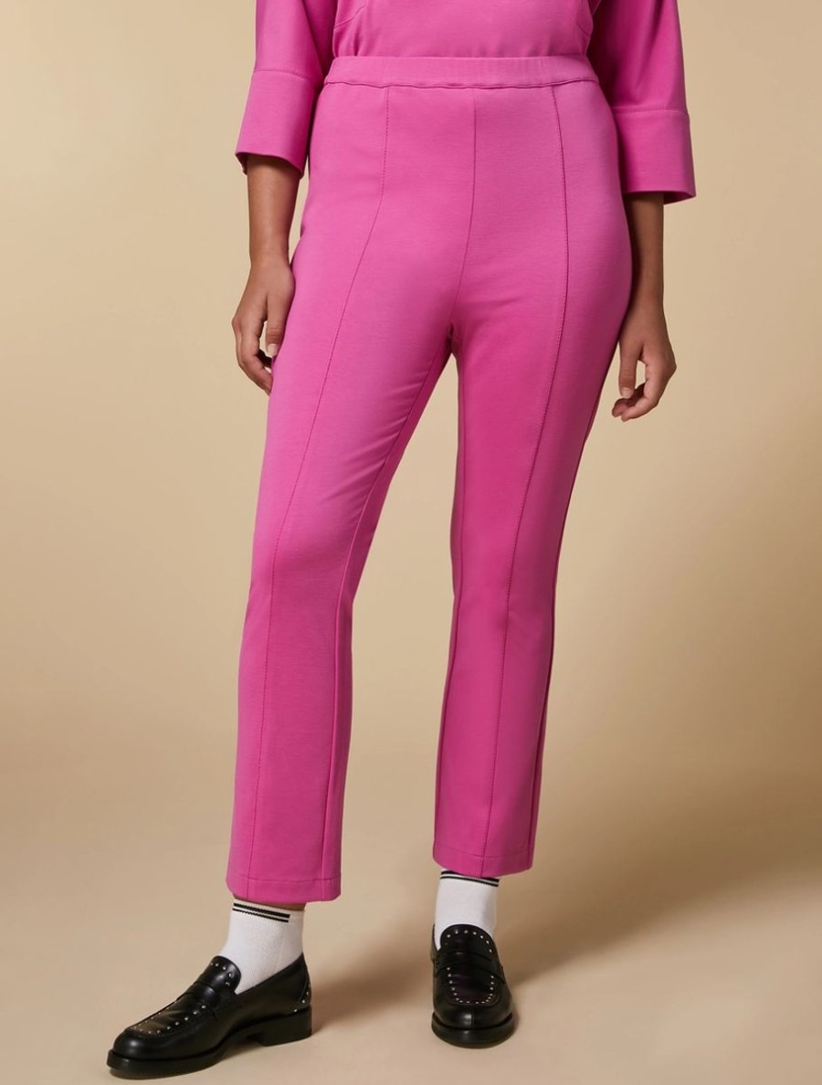 Cropped Jersey Trousers Fuchsia Hot