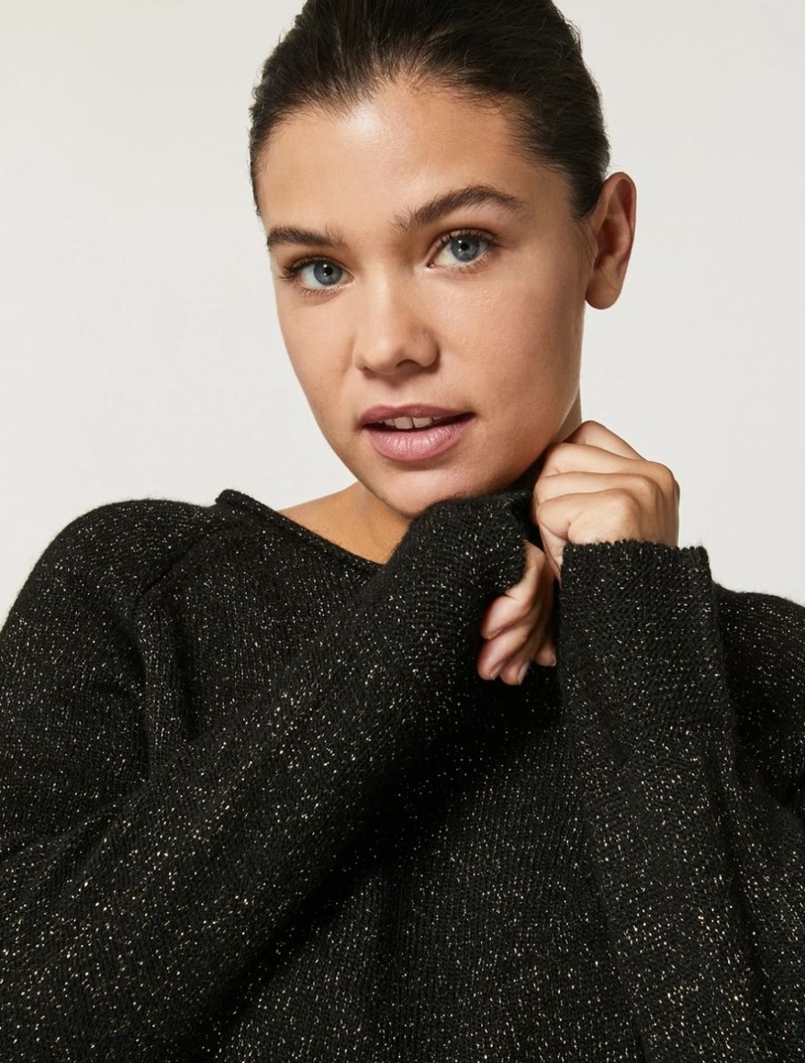 Wool, Alpaca And Lurex Yarn Sweater Black Best