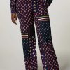 Printed Cady Trousers Dark Navy Hot