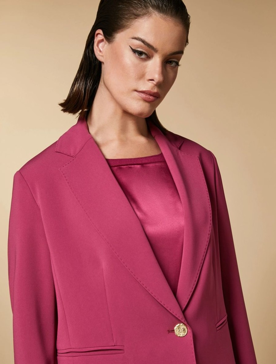 Triacetate Blazer Jacket Fuchsia Clearance