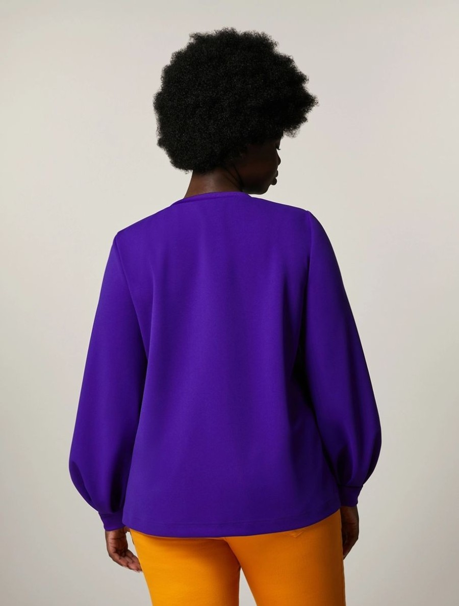 Scuba Jersey Crepe Sweatshirt Purple Online