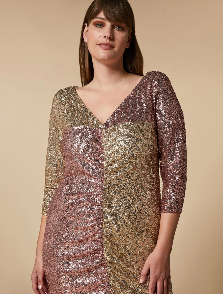 Long Sequinned Dress Gold Online