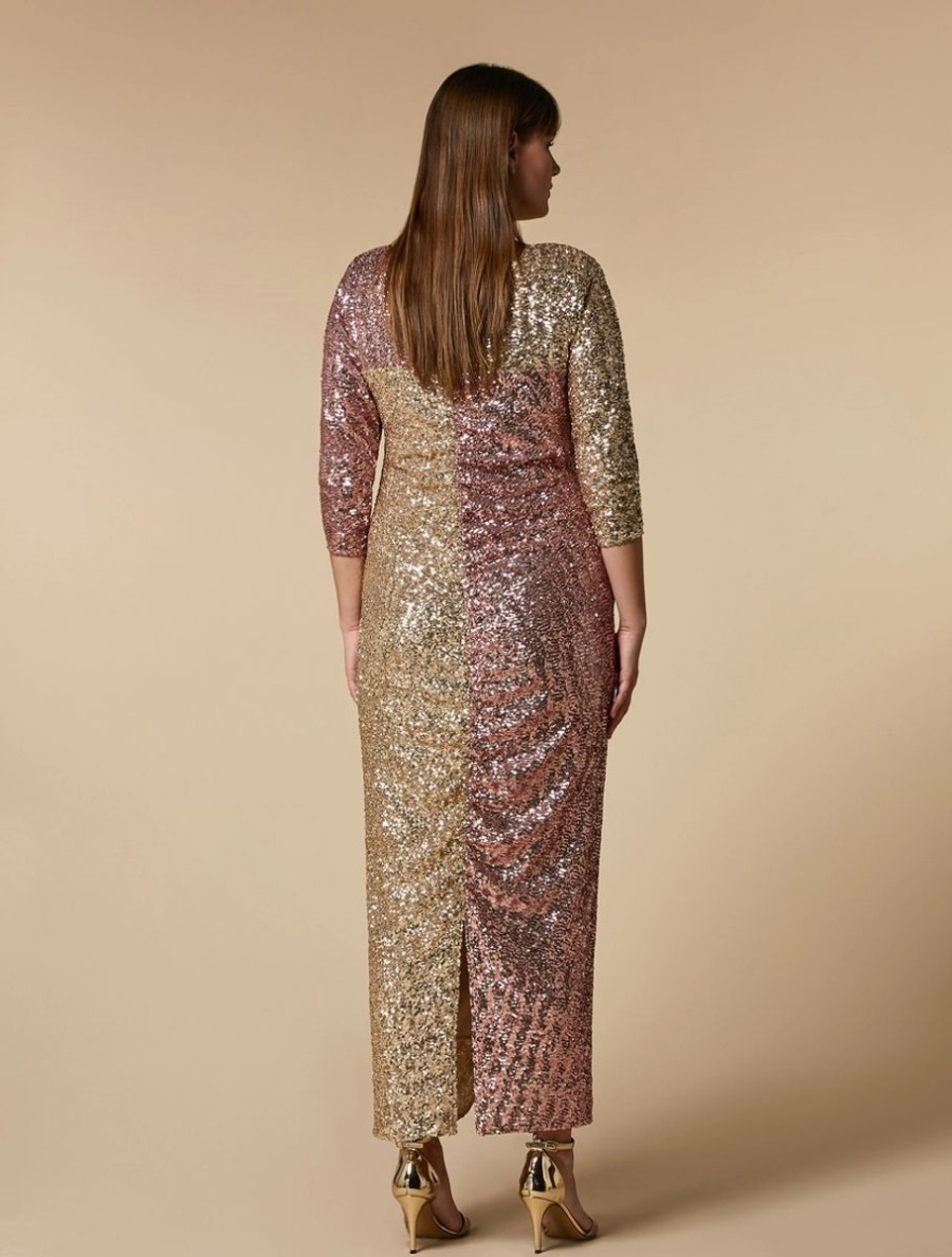 Long Sequinned Dress Gold Online