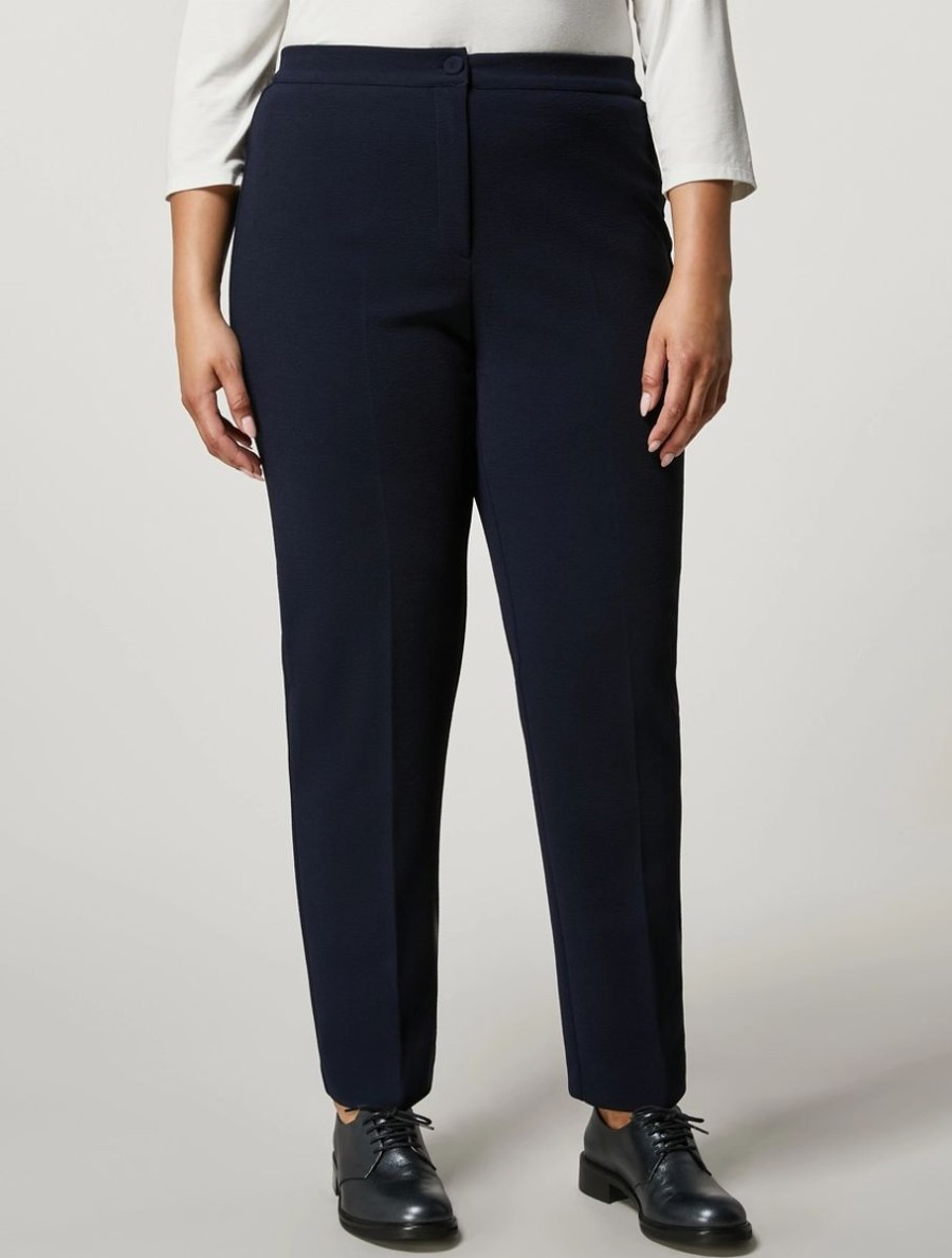 Crepe Jersey Trousers Dark Navy Wholesale