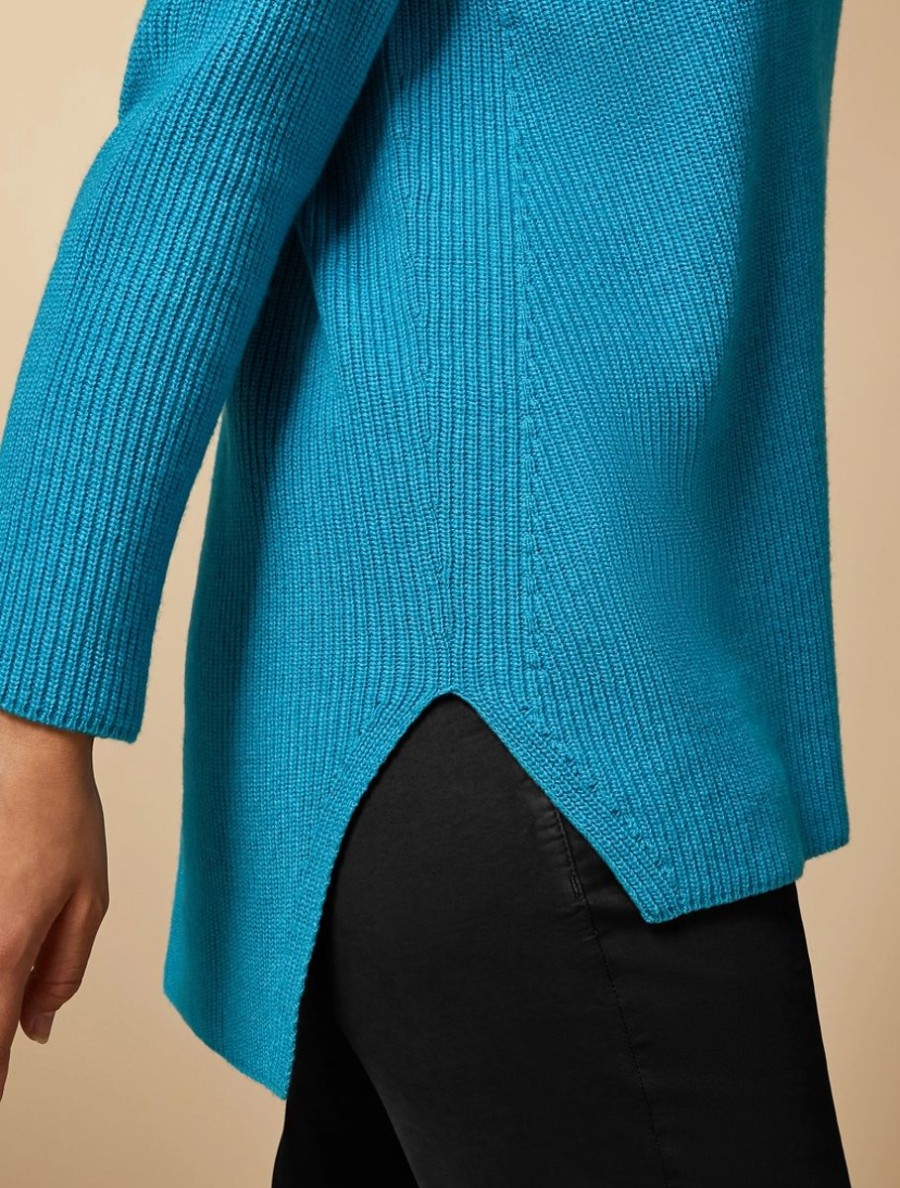 Cashmere-Blend Sweater Torquoise New