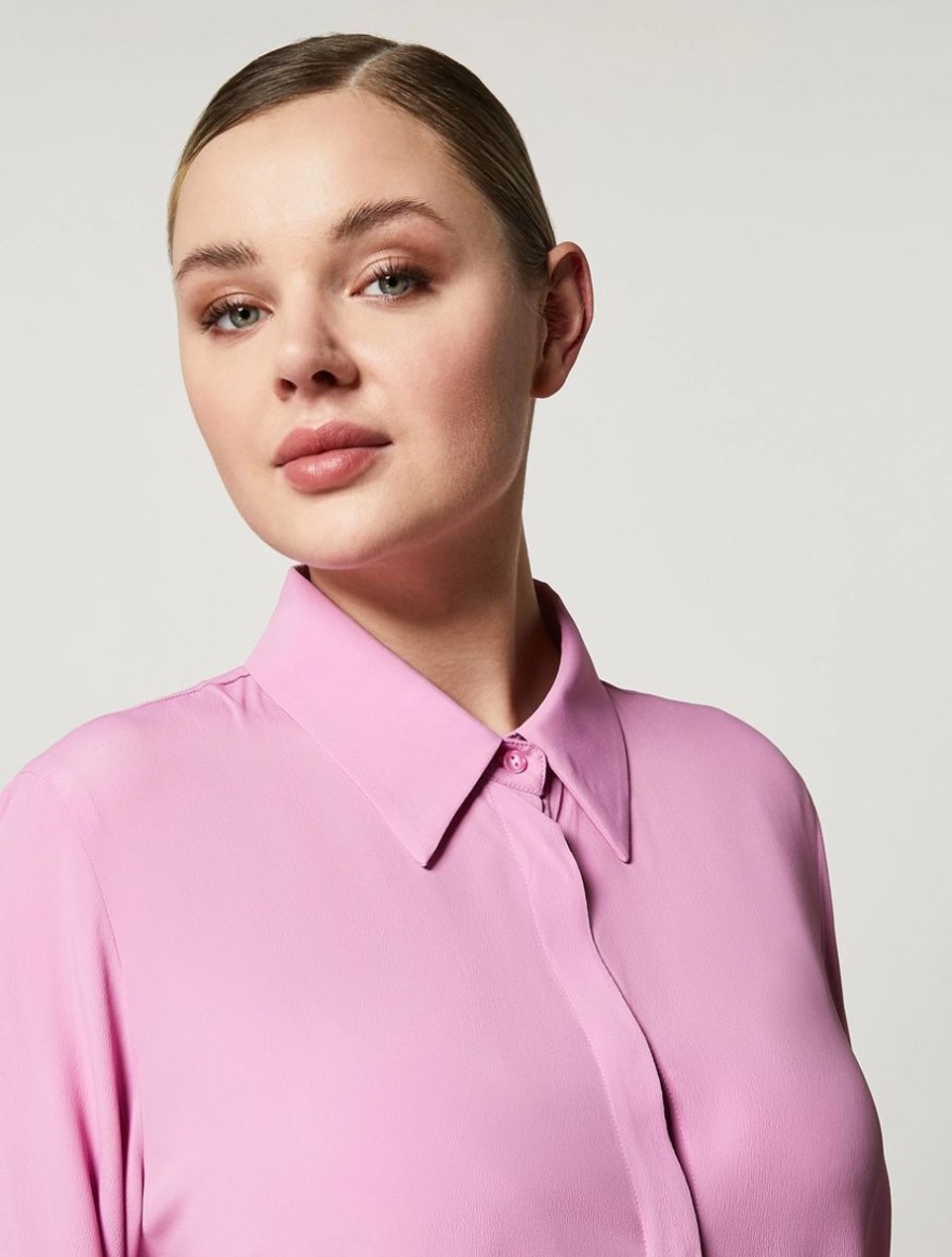 Silk-Blend Shirt Fuchsia Best