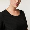 Fluid Jacquard Top Black Clearance