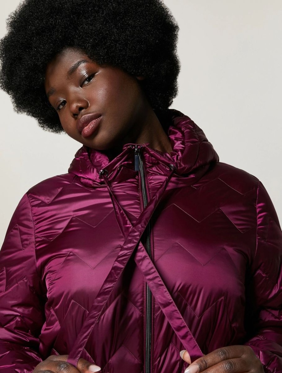 Shining Nylon Parka Purple Hot