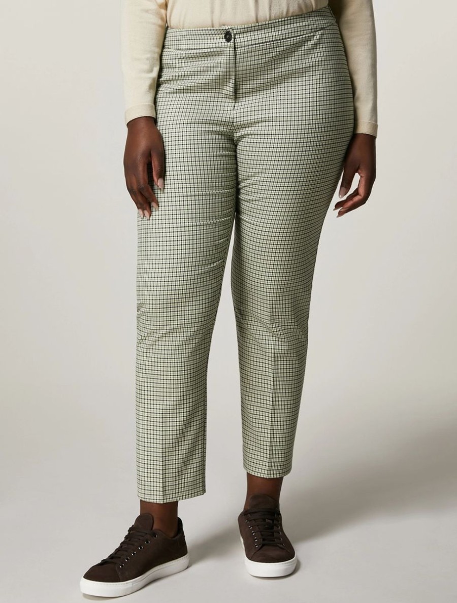 Yarn-Dyed Polyviscose Trousers Green Online