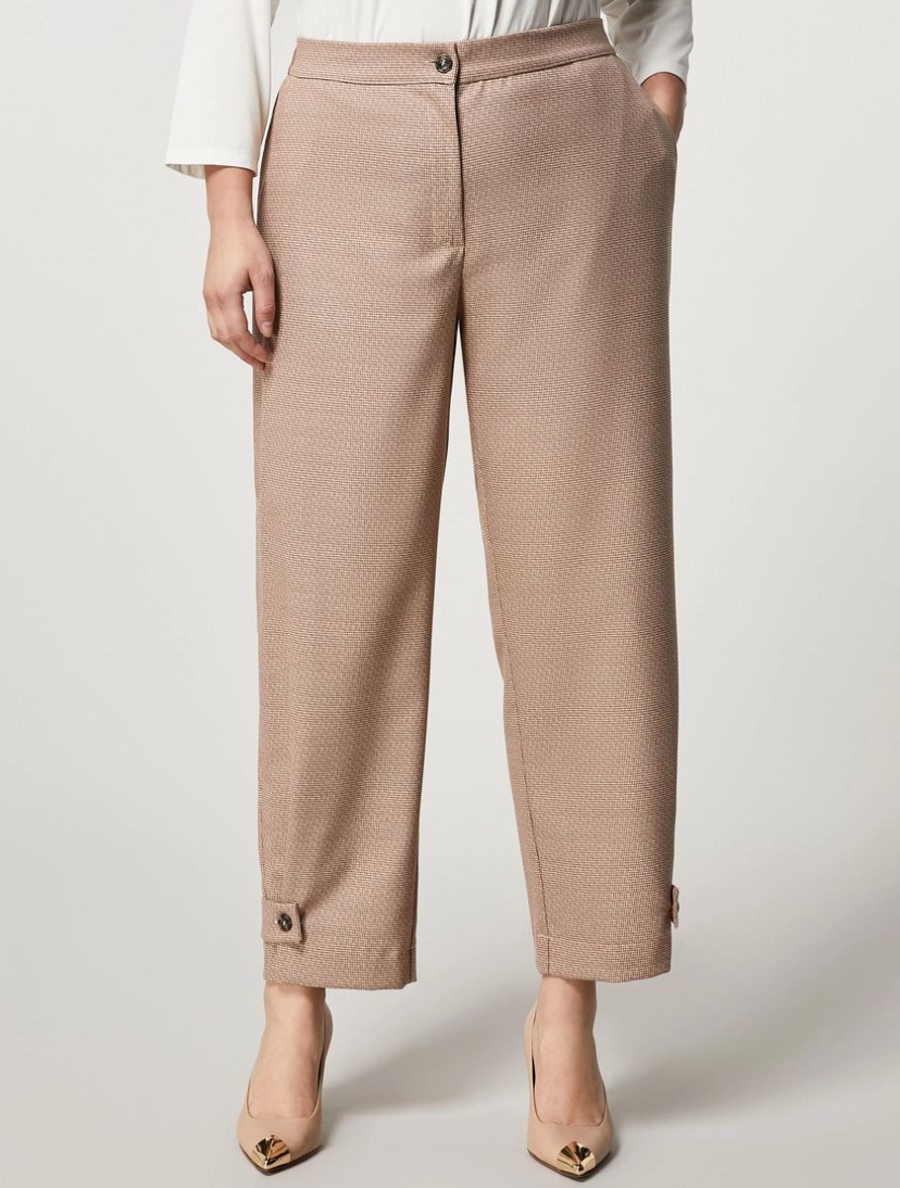 Stretch Flannel Trousers Dark Beige Clearance