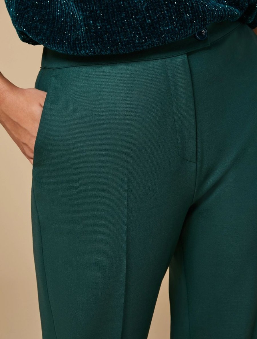 Technical Wool Gabardine Trousers Dark Green Best