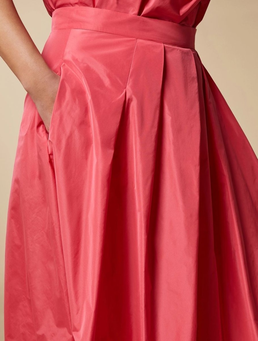 Taffeta Skirt Pink Red New