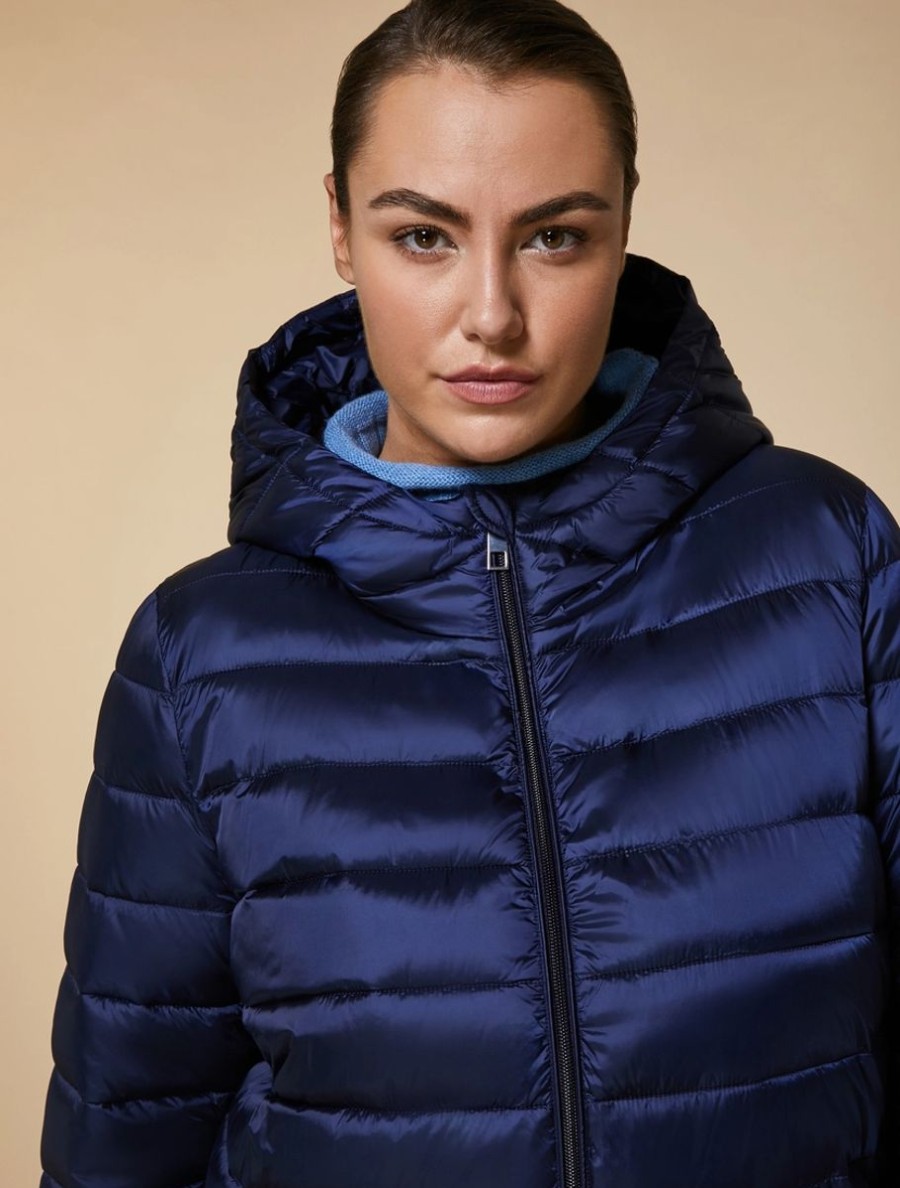 Water-Repellent Quilted Down Jacket Dark Navy Clearance