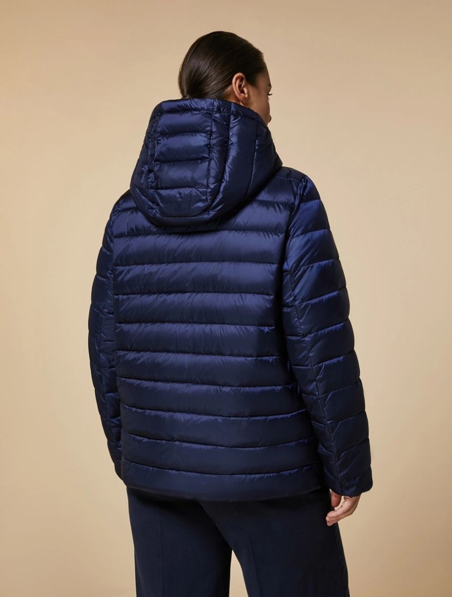 Water-Repellent Quilted Down Jacket Dark Navy Clearance