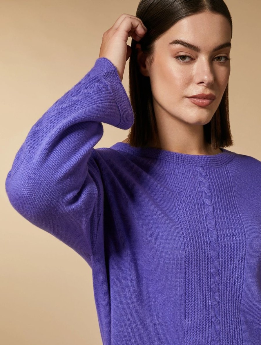 Cashmere-Blend Sweater Purple Wholesale